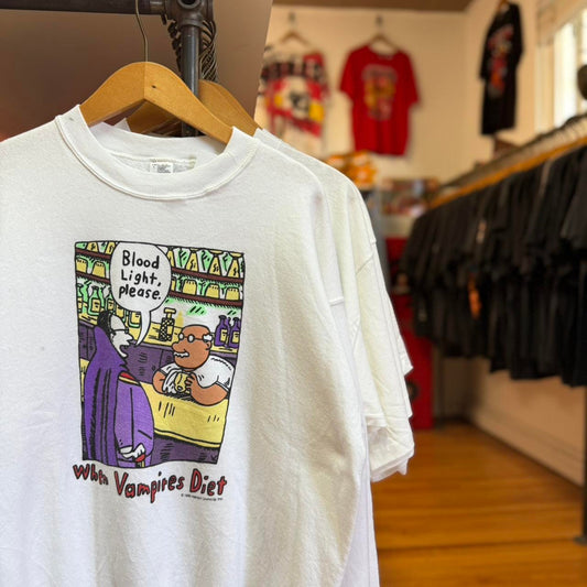 Vintage 90s Why Vampires Diet Cartoon Comic Crewneck