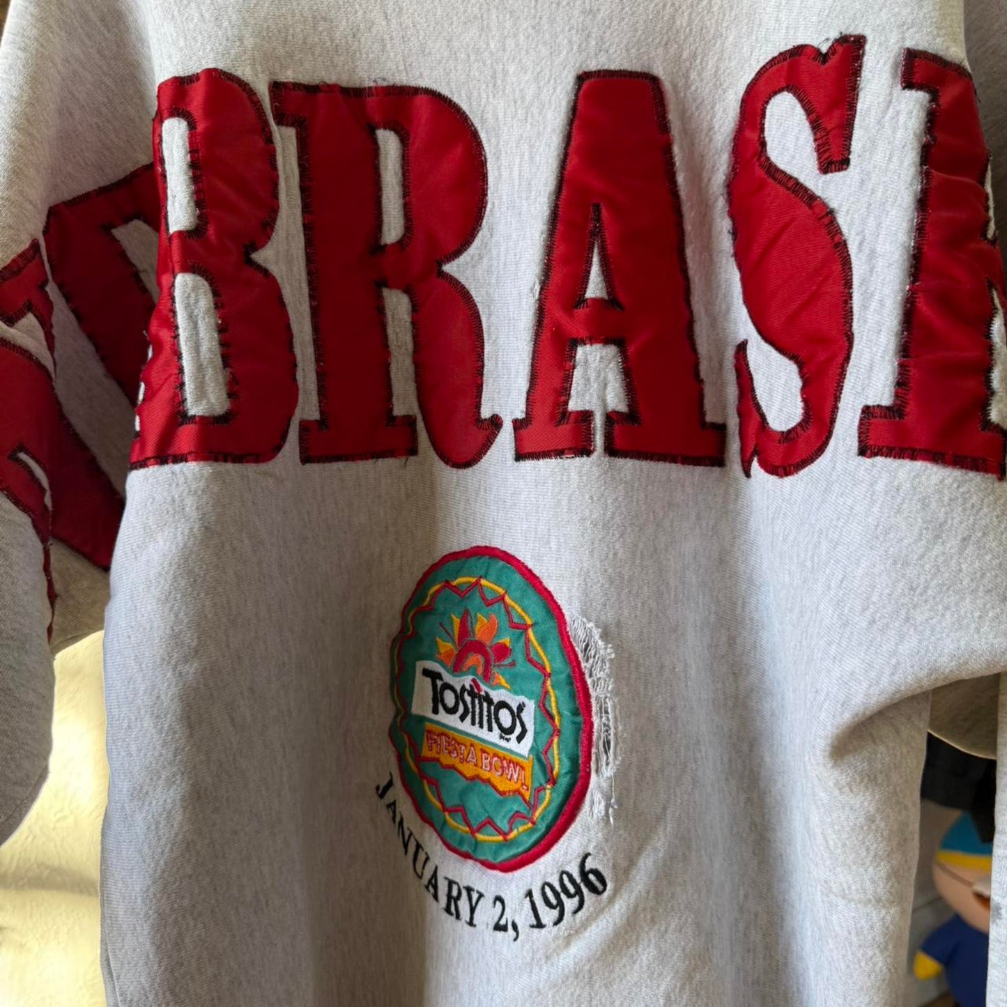 Vintage 1996 Nebraska Tostitos Fiesta Bowl Spell Out Crewneck - X-Large