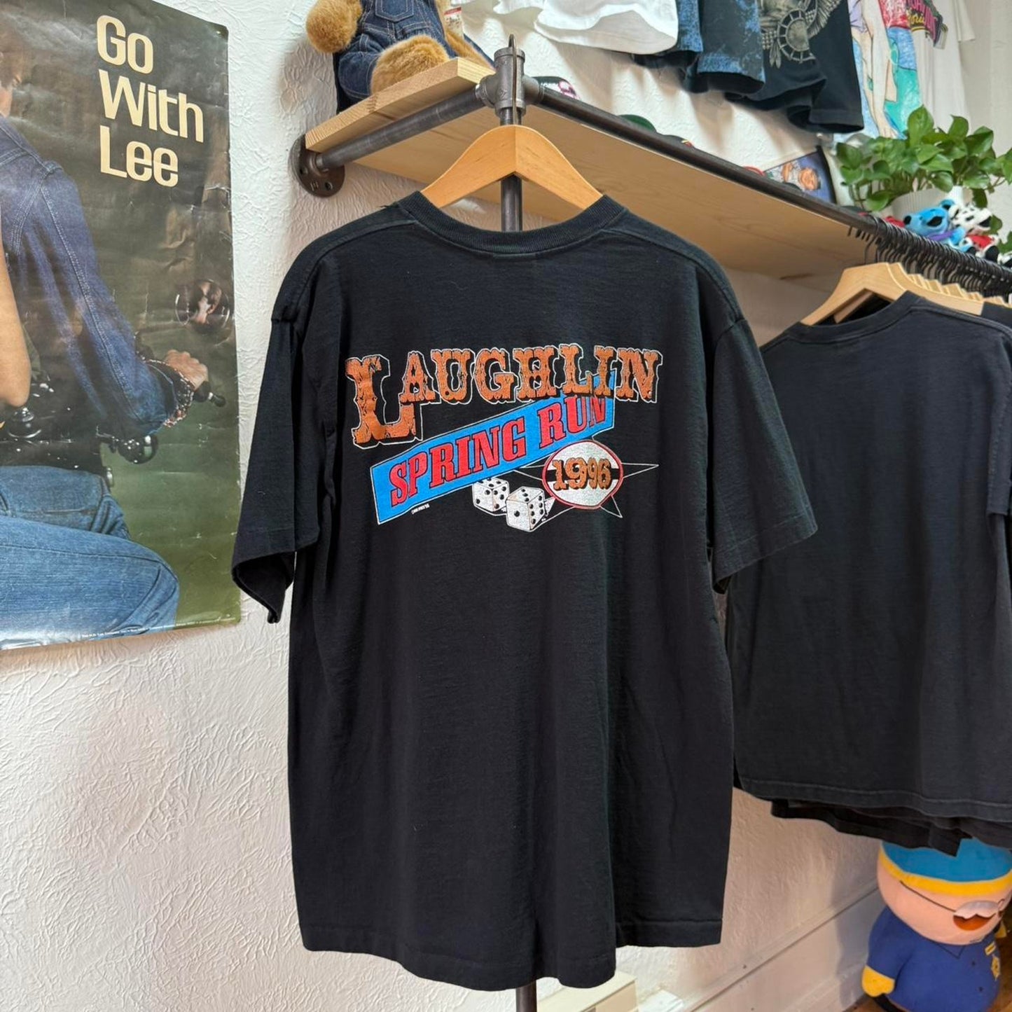Vintage 90s Laughlin Spring Run Biker Motorcycle T-Shirt - Large