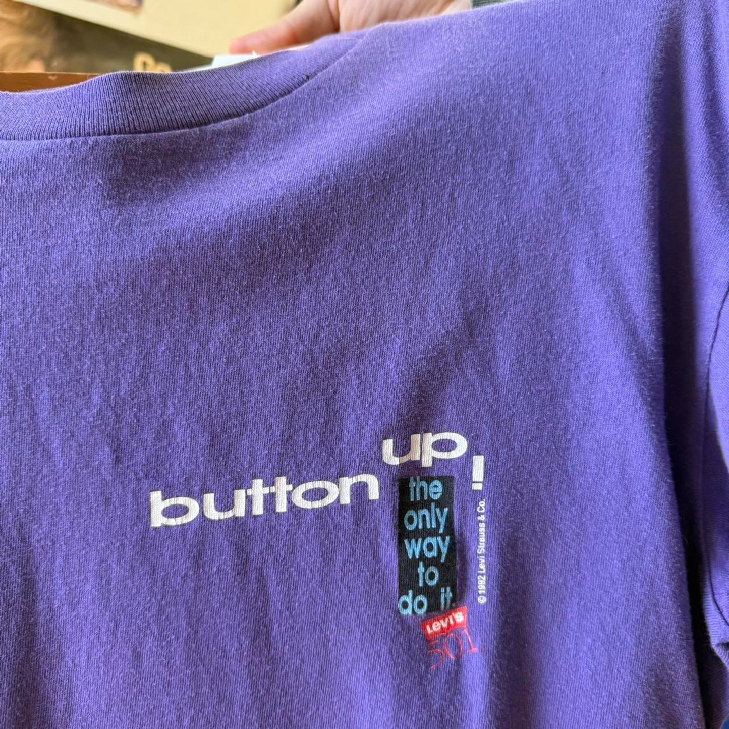 Vintage 90s Levi’s Button Up Fly 501 Jeans T-Shirt - Large