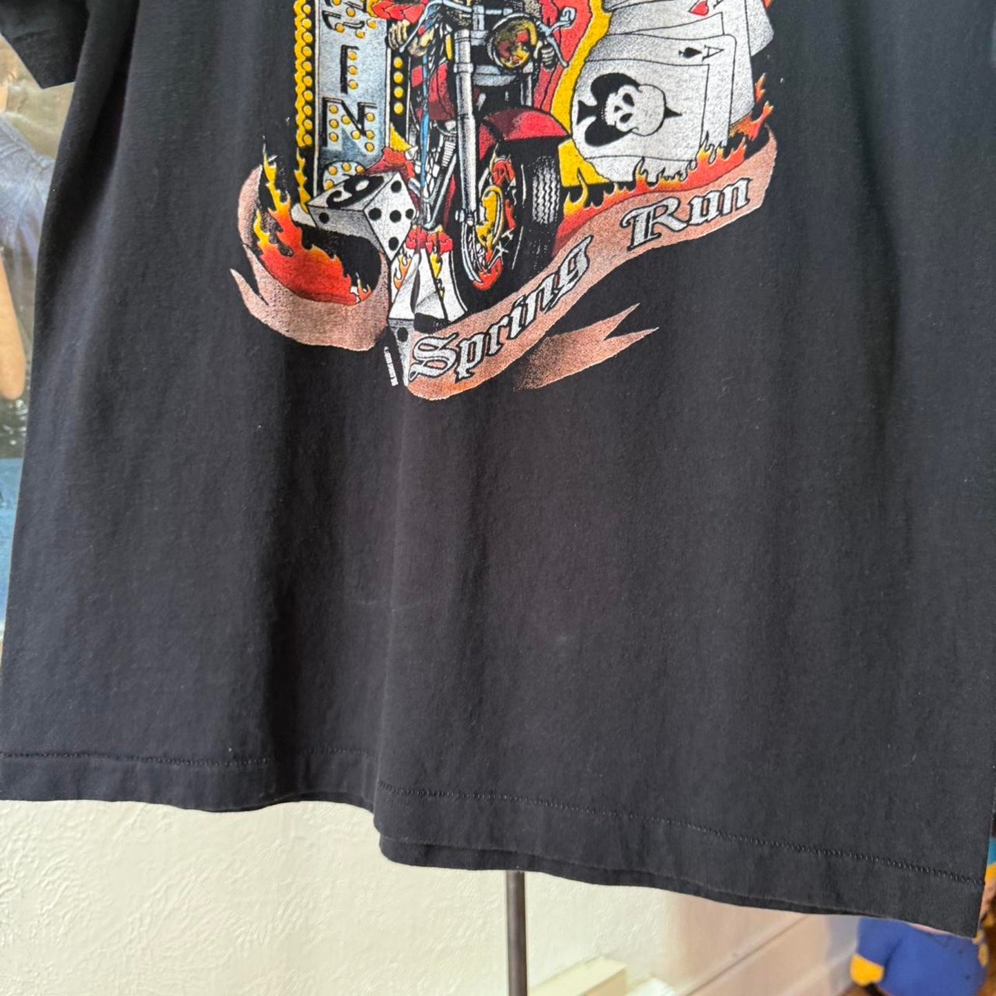 Vintage 90s Laughlin Spring Run Biker Motorcycle T-Shirt - Large