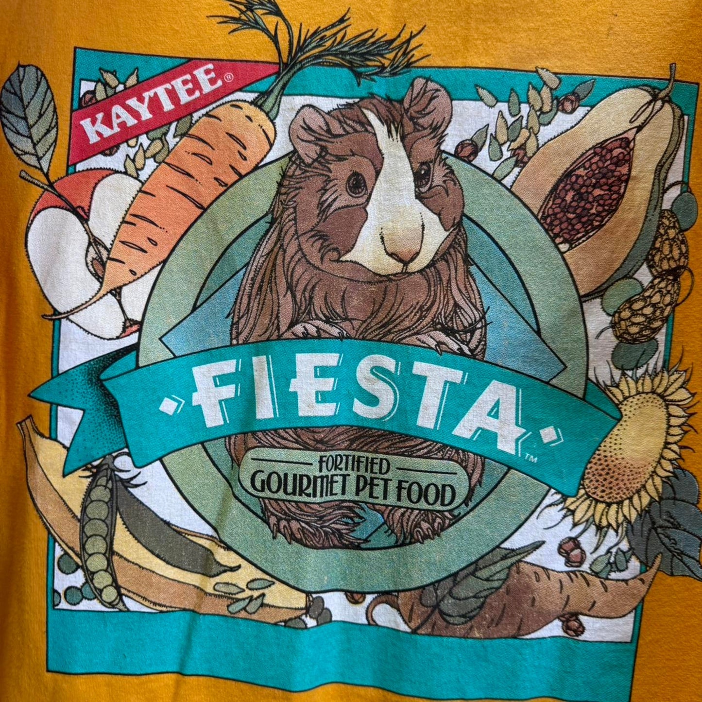 Vintage 90s Fiesta Animal Food Guinea Pig T-Shirt - Large