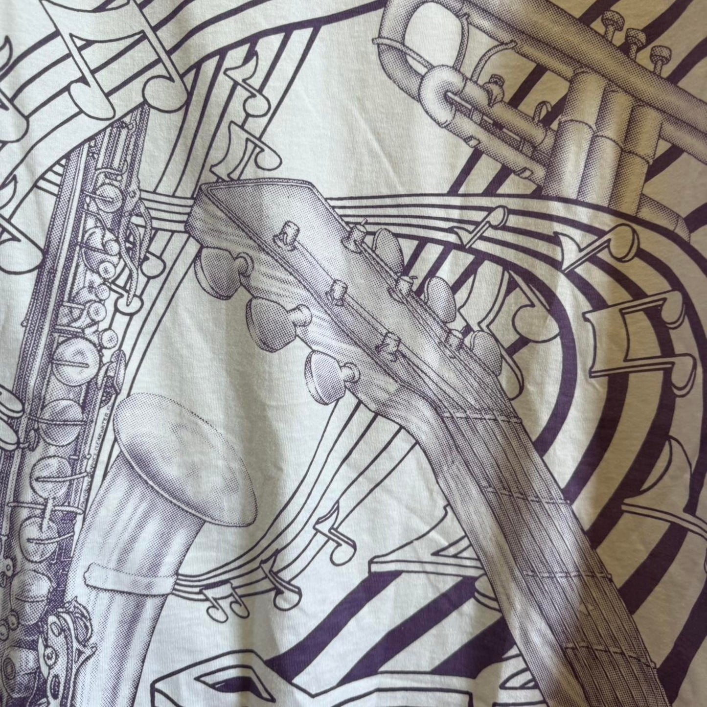 Vintage 90s Music Instrument Heat Changing Trombone Guitar T-Shirt