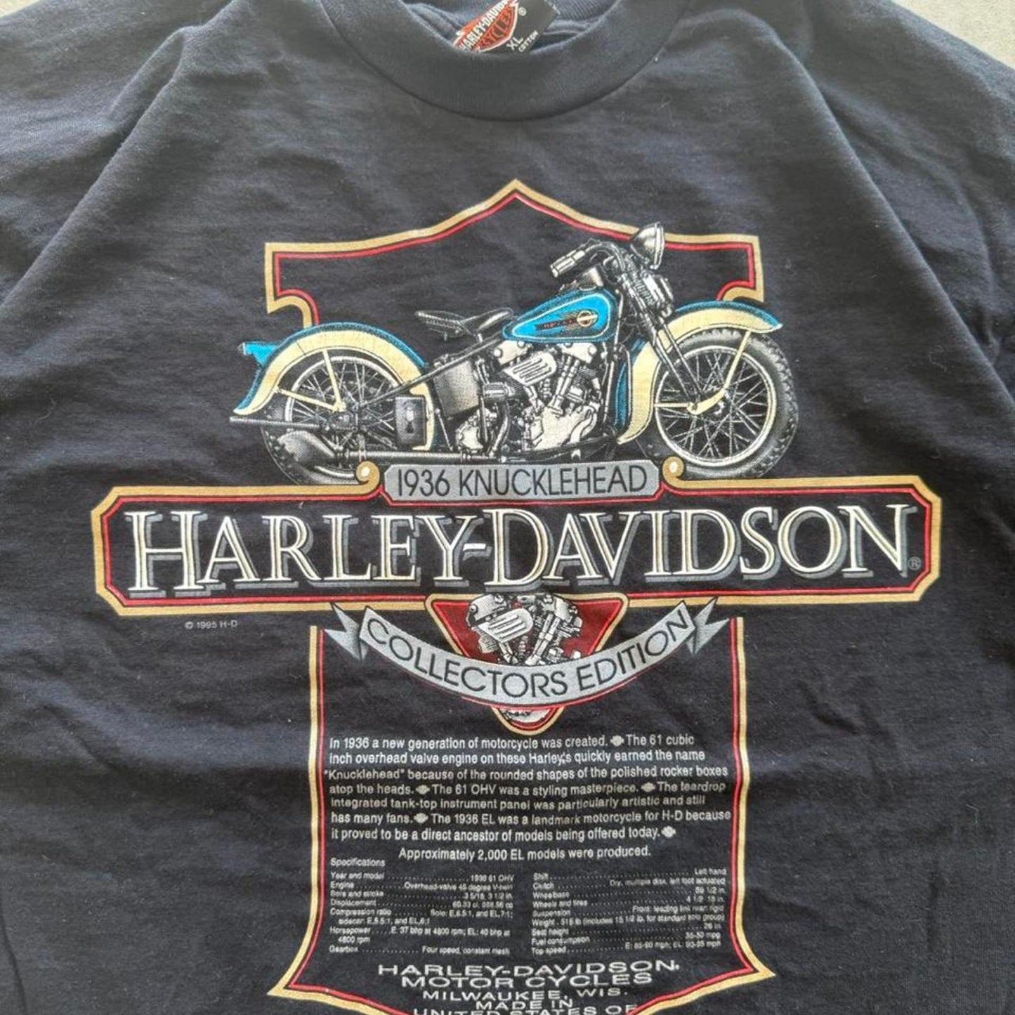 Vintage 90s Harley Davidson Motorcycles Biker T-Shirt - X-Large