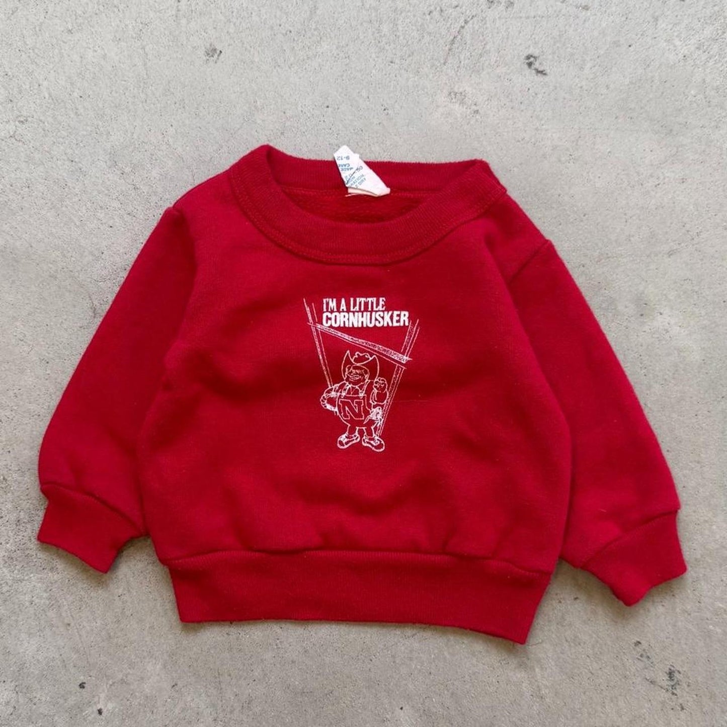 Vintage 90s Im A Little Husker Nebraska Crewneck - Kids 9-12 Months