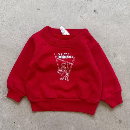 Vintage 90s Im A Little Husker Nebraska Crewneck - Kids 9-12 Months