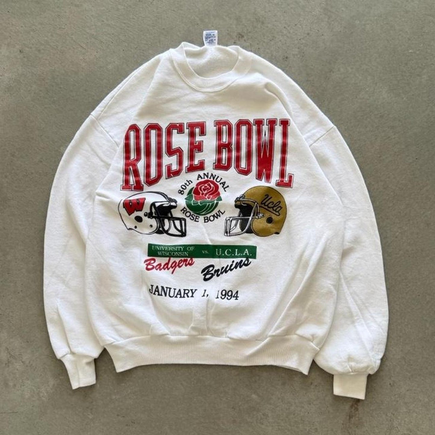 Vintage 1994 Rose Bowl Badgers vs Bruins Football Crewneck - X-Large
