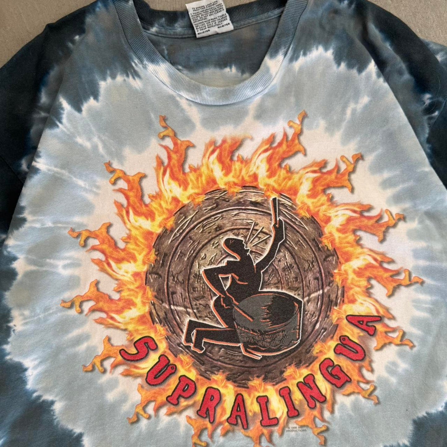Vintage 90s Supralingua GD Liquid Blue Band T-Shirt - X-Large