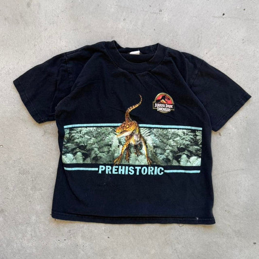 Vintage 90s Jurassic Park Velociraptor Dinosaur T-Shirt  - Kids Small