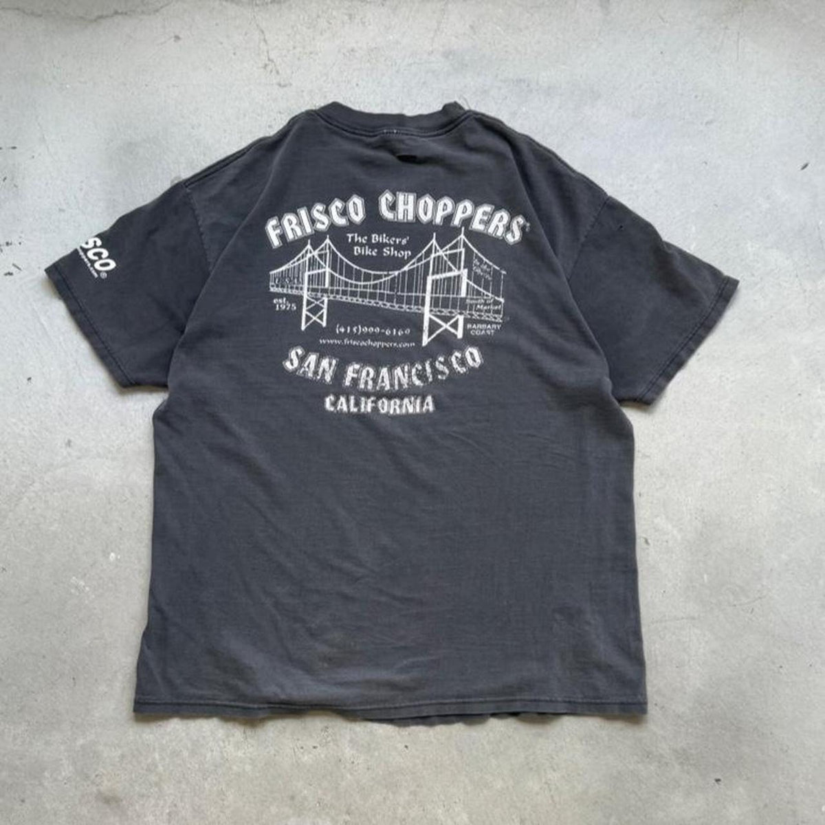 Vintage 90s Faded Frisco Choppers Custom Cycles Flame Biker T-Shirt - X-Large