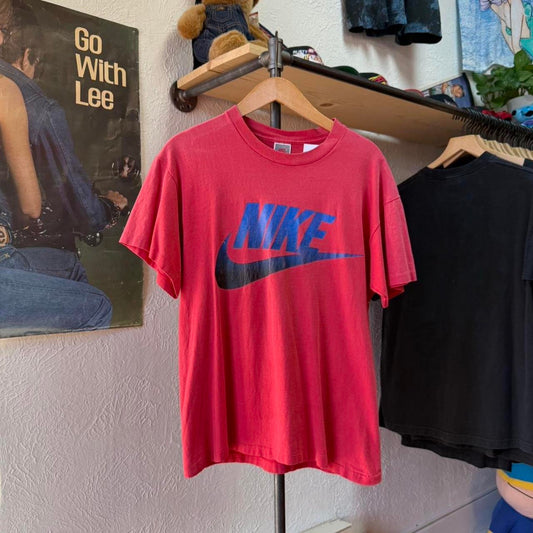 Vintage 90s Nike Swoosh Check T-Shirt - Medium