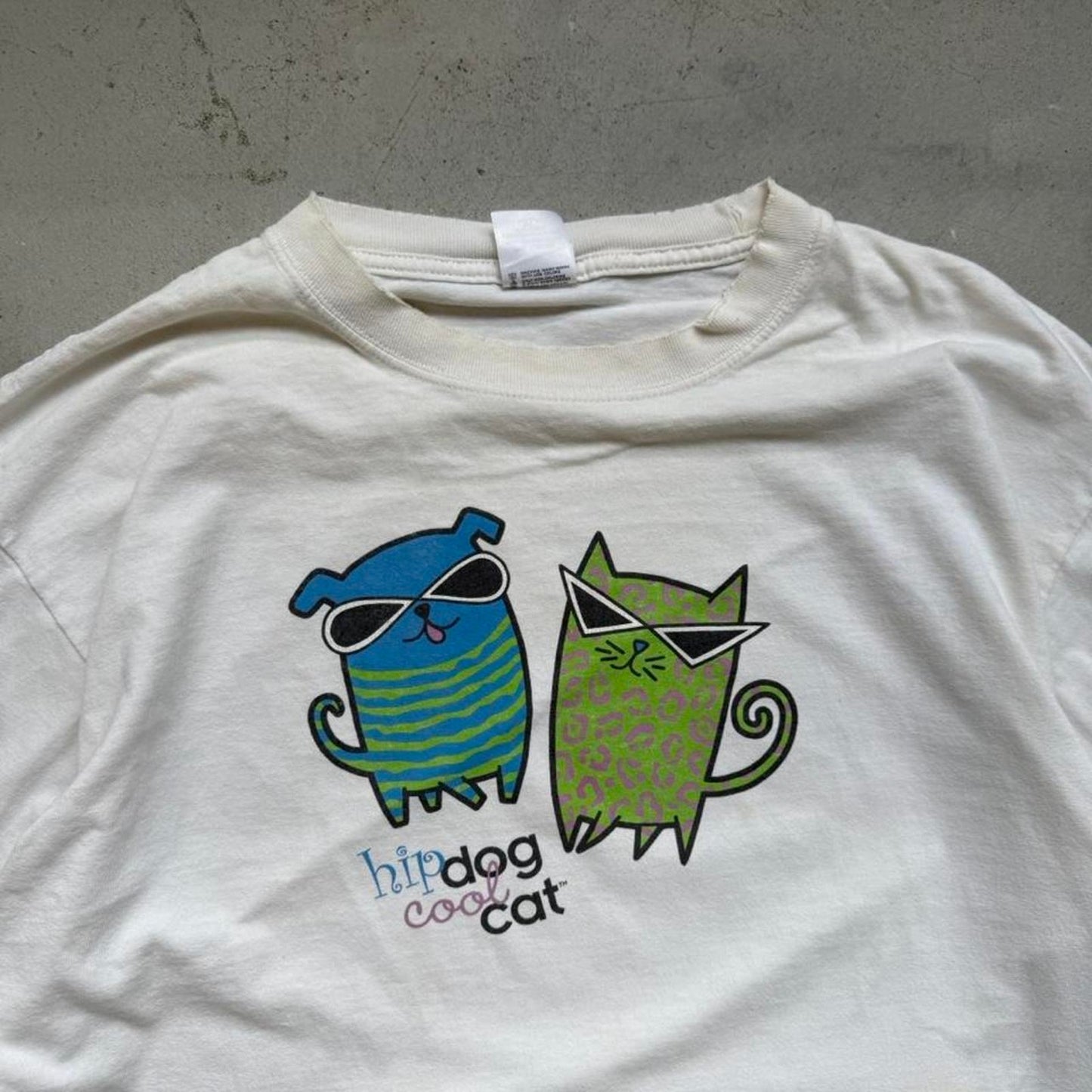 Vintage Y2K Hip Dog Cool Cat Long Sleeve T-Shirt - X-Large