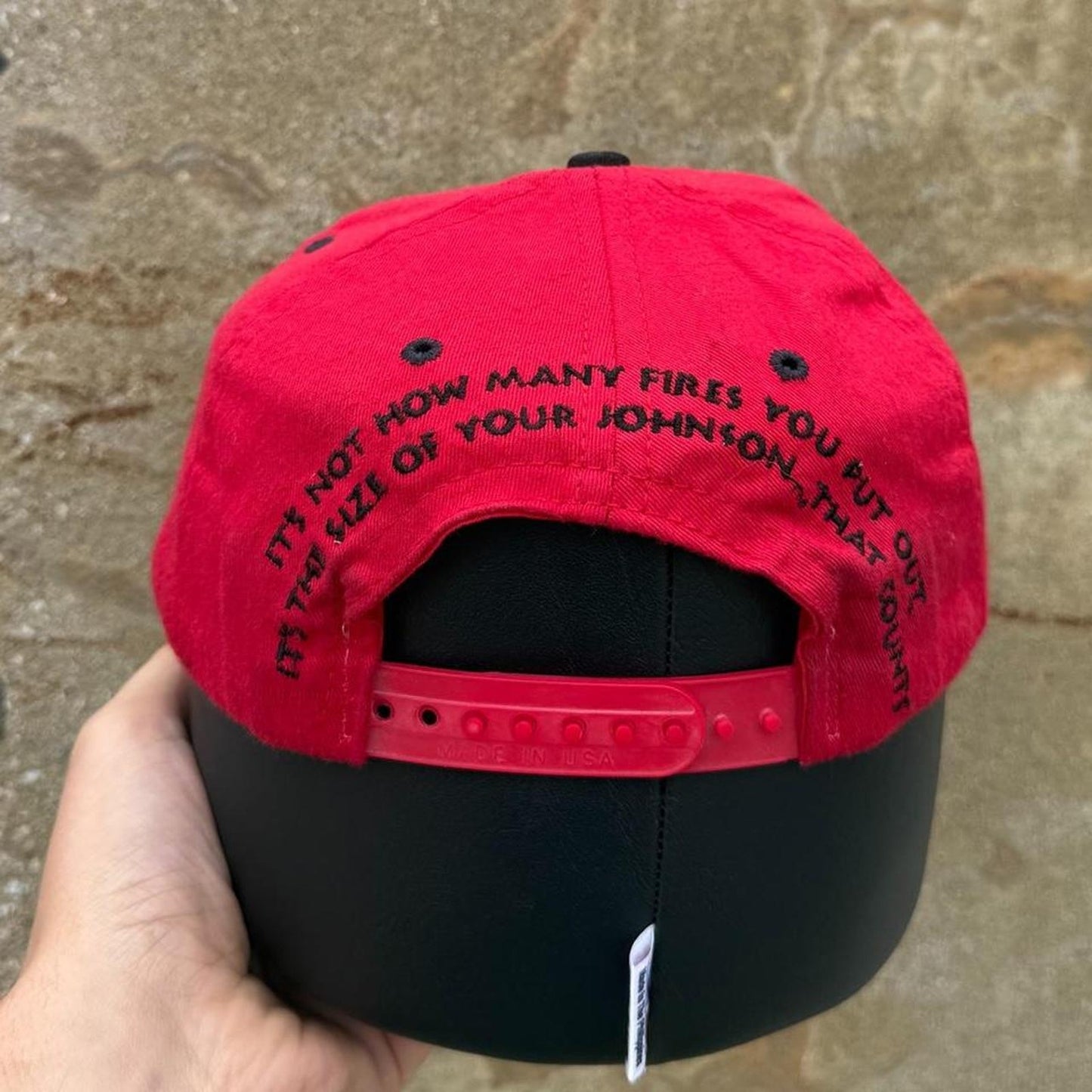 Vintage 90s Big Johnson Fire Hoses Humor Snapback