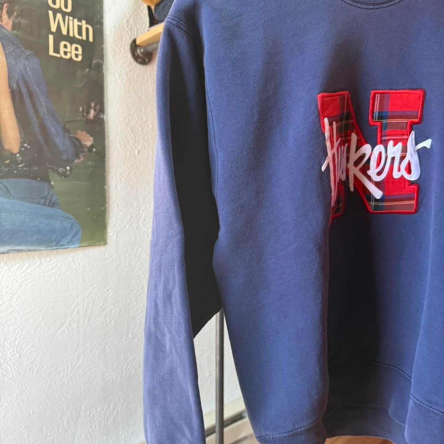 Vintage 90s Nebraska Huskers Plaid N Crewneck - Medium