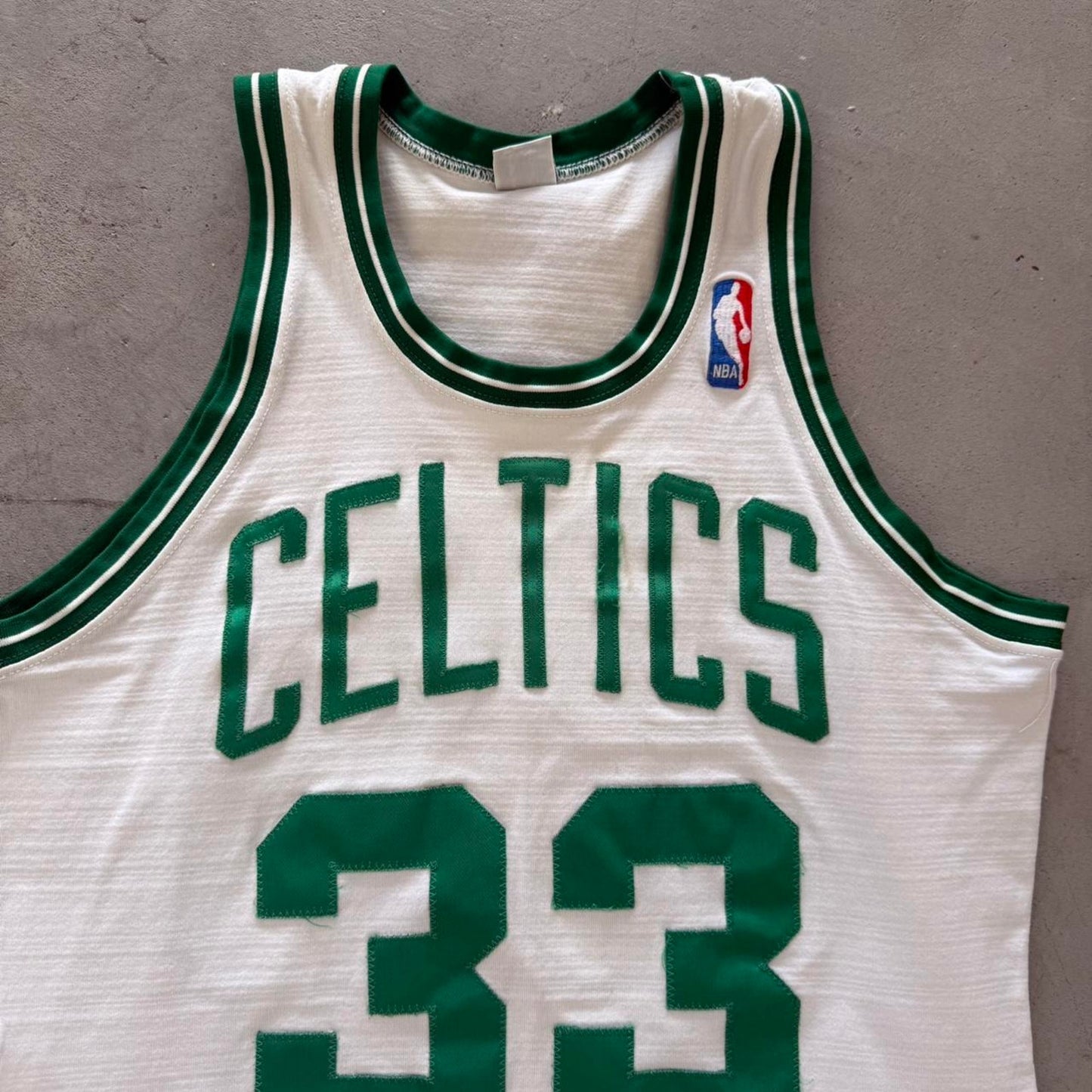 Vintage 80s Boston Celtics Larry Bird Sand Knit Jersey - Medium