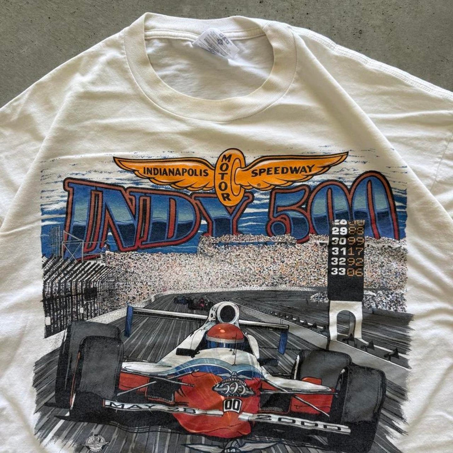 Vintage Indy 500 Racing Race Car T-Shirt - X-Large