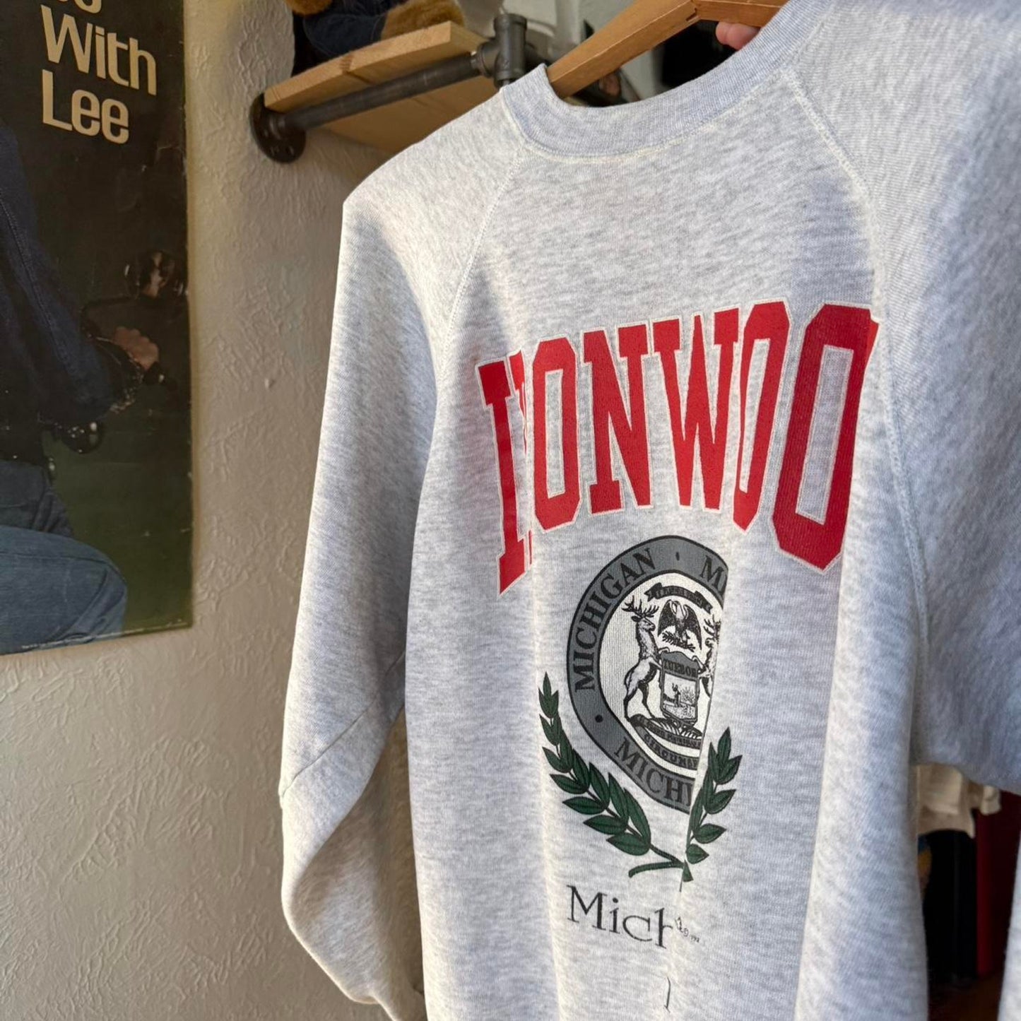 Vintage 80s Ironwood Michigan University Crest Crewneck - X-Large