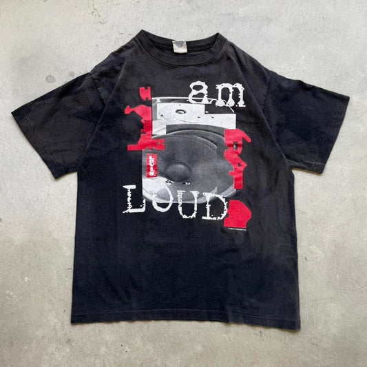 Vintage 90s Faded Black Levi’s I Am Loud T-Shirt - X-Large