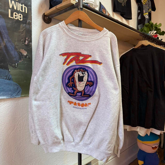 Vintage 90s Looney Tunes Taz Cartoon Crewneck - Large