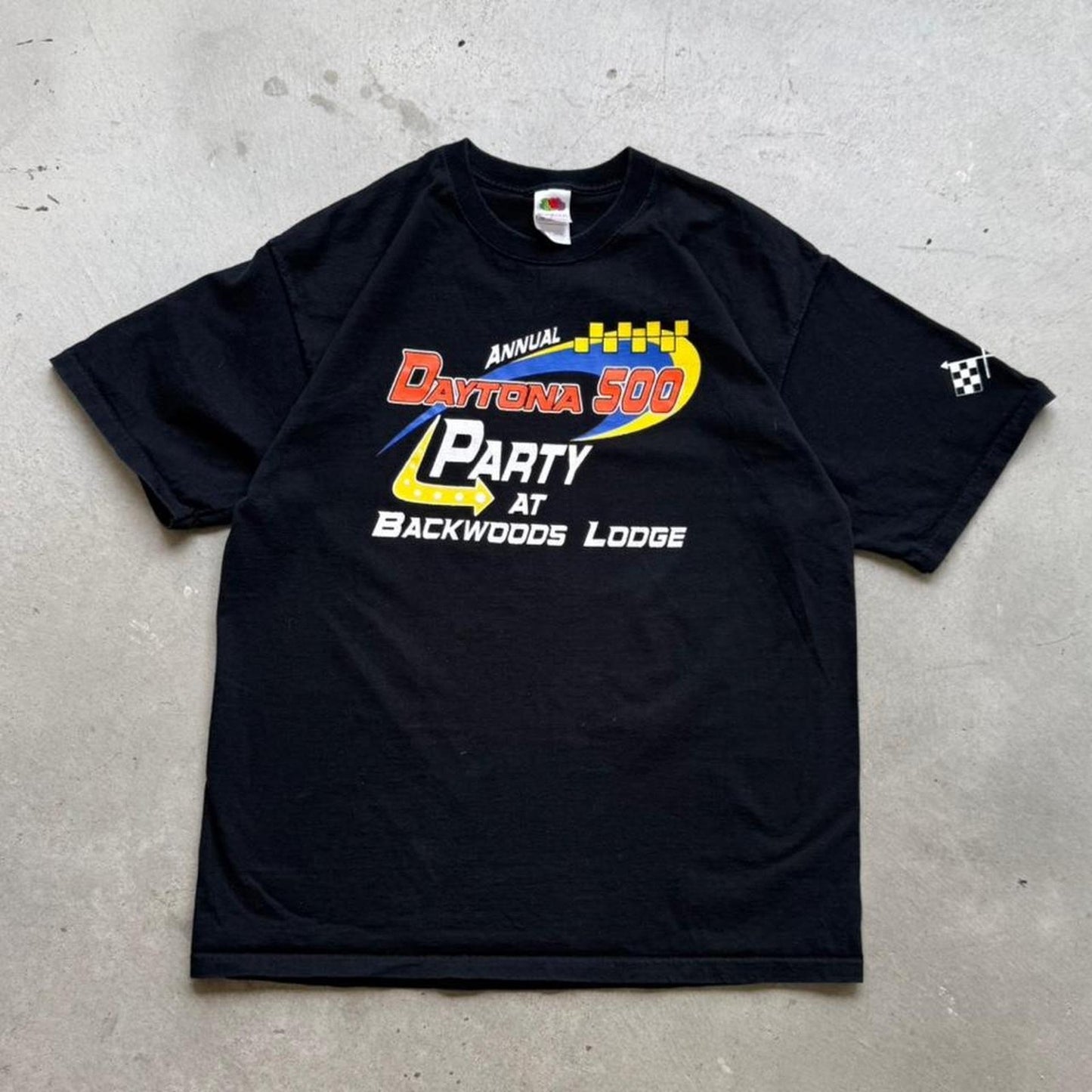 Vintage Daytona 500 Party at Backwoods Lounge NASCAR T-Shirt - X-Large