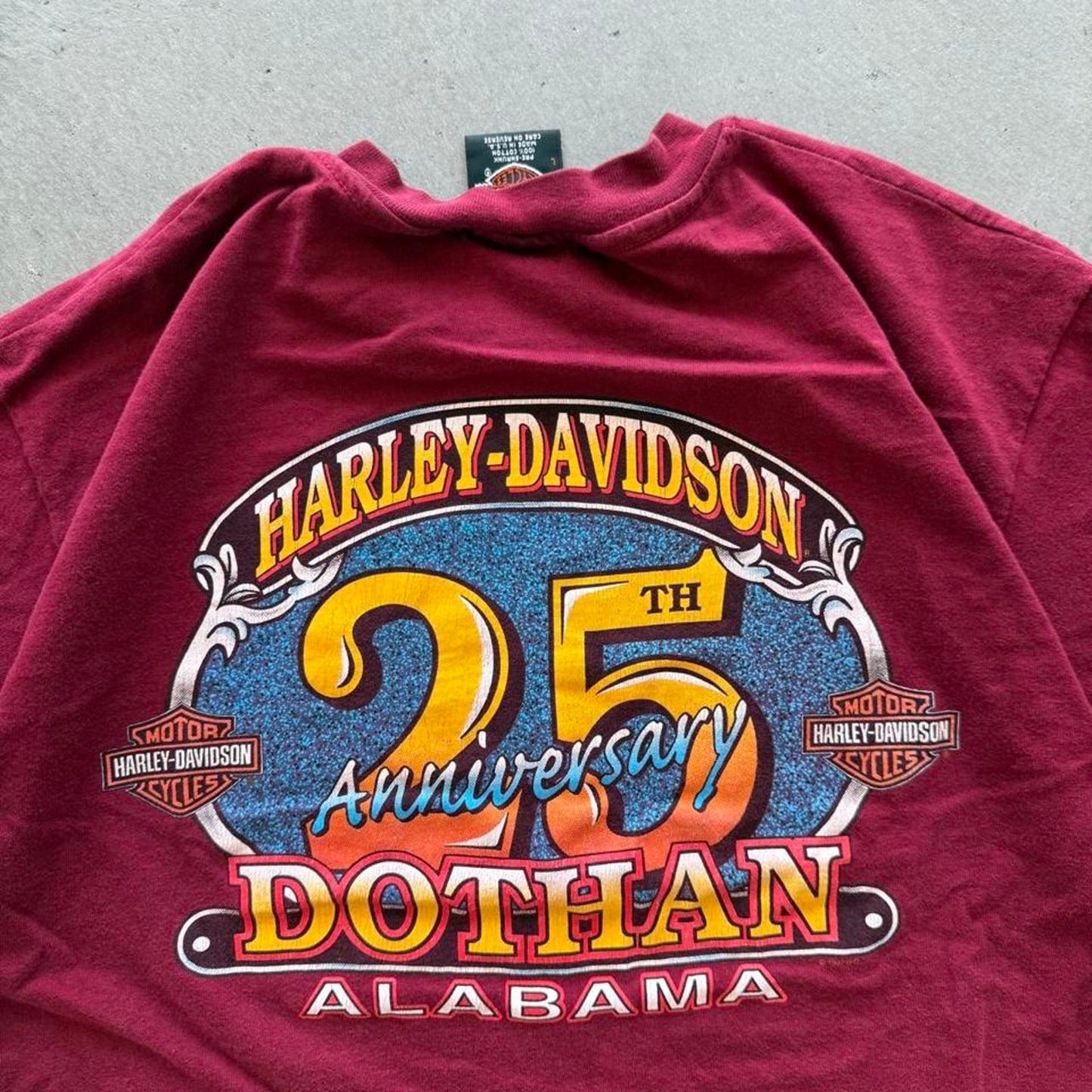 Vintage 90s Harley Davidson Motorcycles Alabama Biker T-Shirt - Large