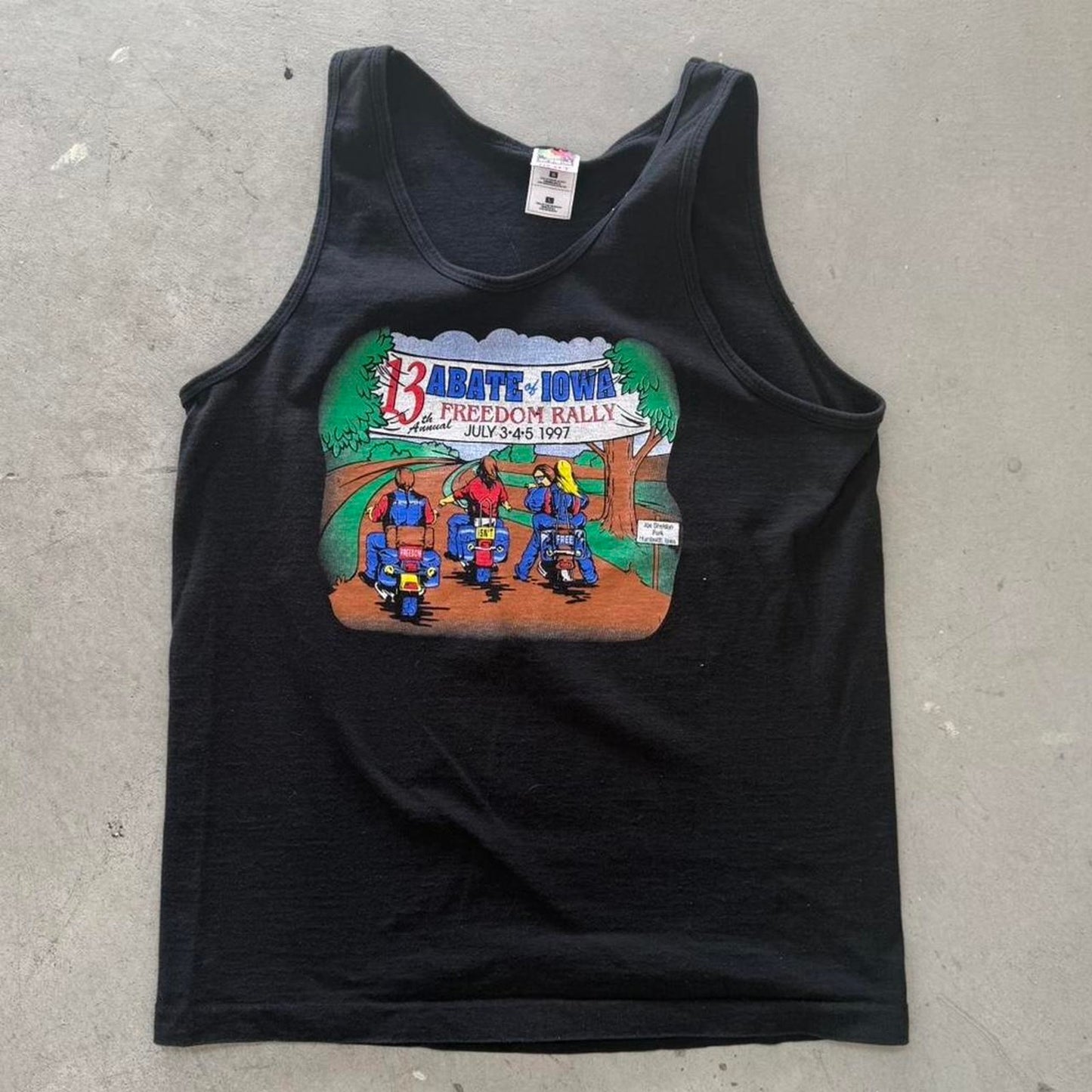 Vintage 90s Motorcycle Abate Biker Tank Top T-Shirt - Large