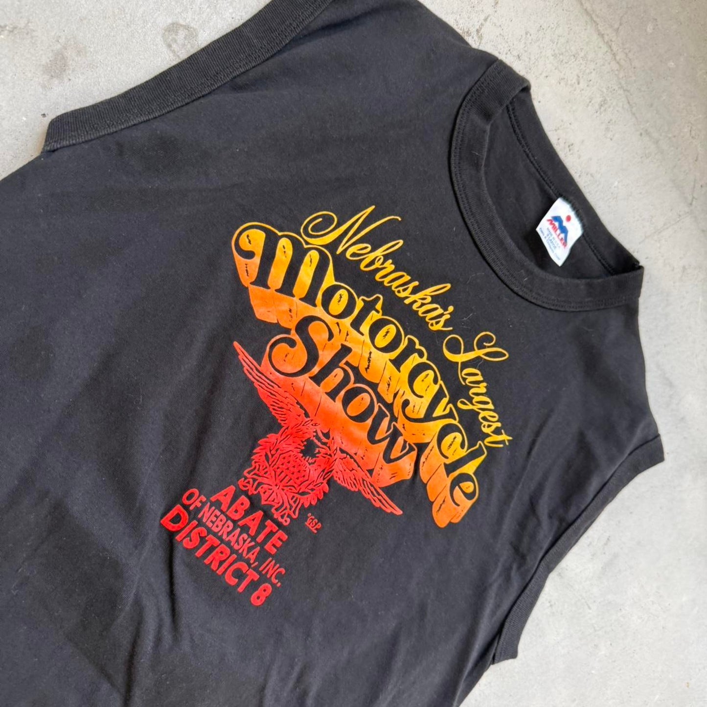 Vintage 1990 Nebraska Largest Motorcycle Show Biker Cutoff - X-Large