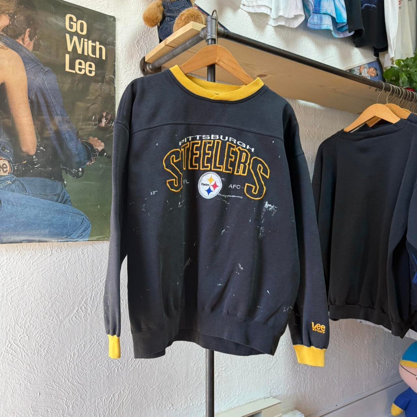 Vintage 90s Paint Splatter Pittsburgh Steelers NFL Crewneck - X-Large