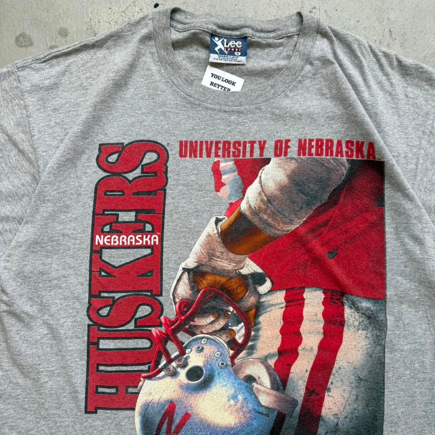Vintage 90s Nebraska Huskers University Football T-Shirt - X-Large