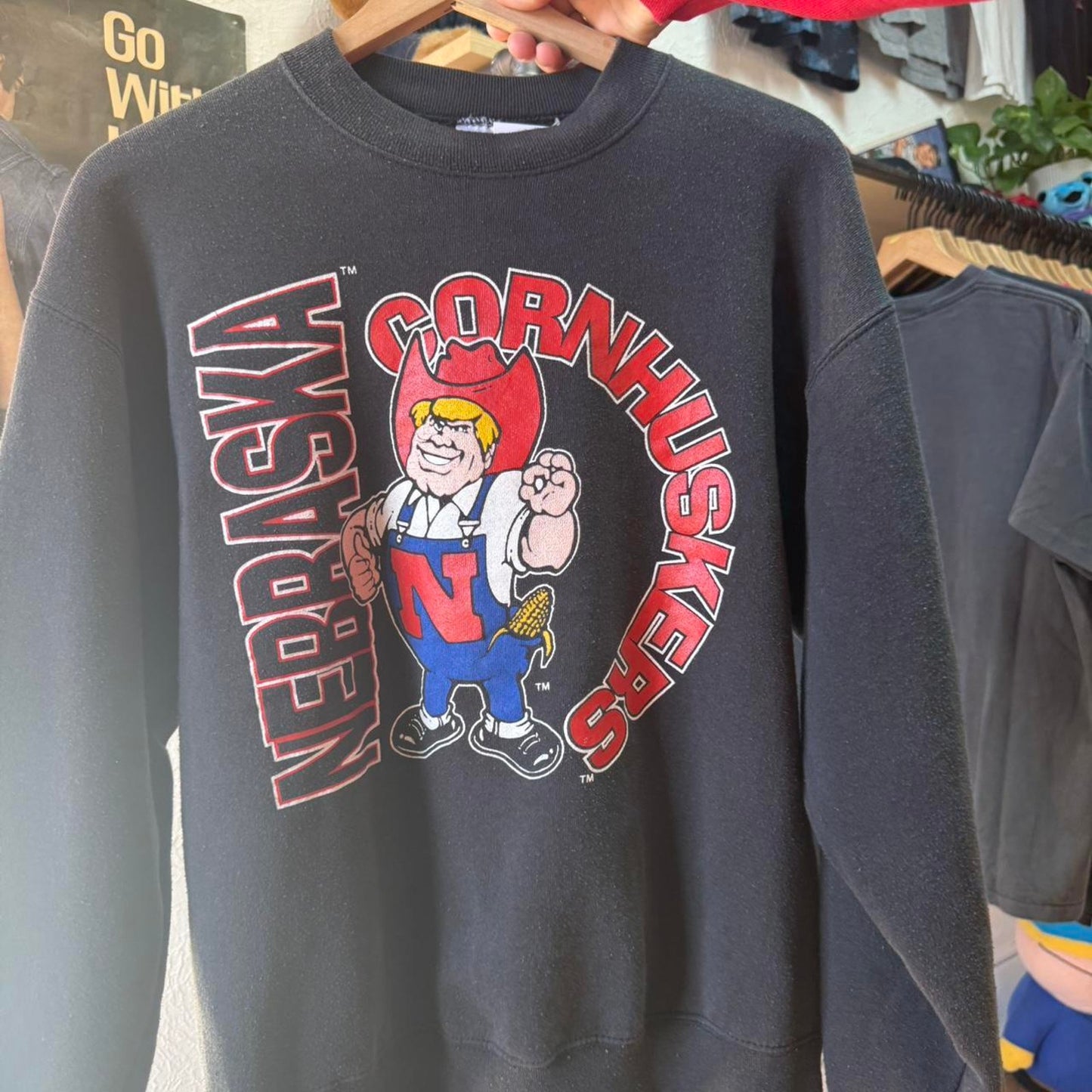 Vintage 90s Nebraska Herbie Husker Crewneck - Large