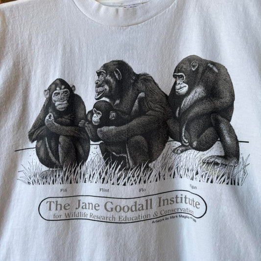 Vintage 90s Jane Goodall Institute Gorilla Animal T-Shirt - Large