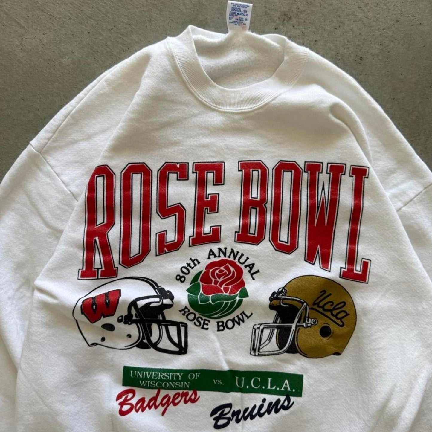 Vintage 1994 Rose Bowl Badgers vs Bruins Football Crewneck - X-Large