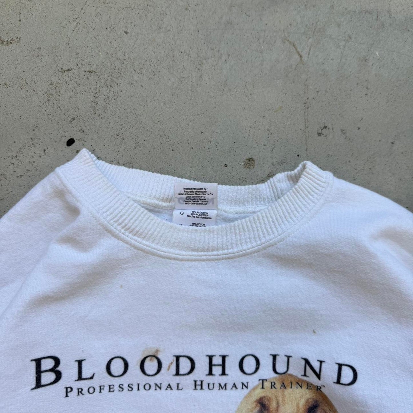Vintage Bloodhound Dog Animal Crewneck - Large