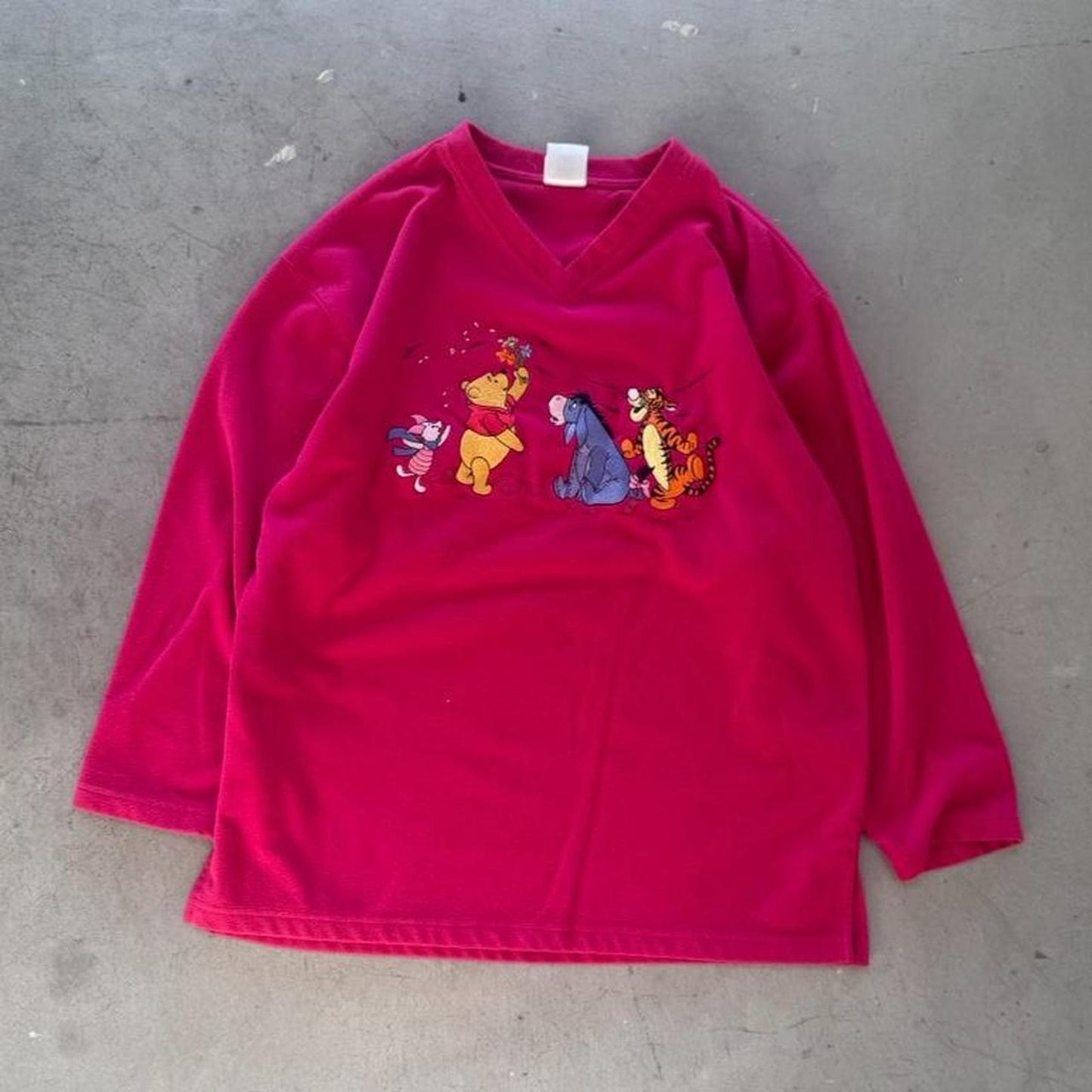 Vintage 90s Disney Winnie the Pooh Fleece Pullover Crewneck - Medium