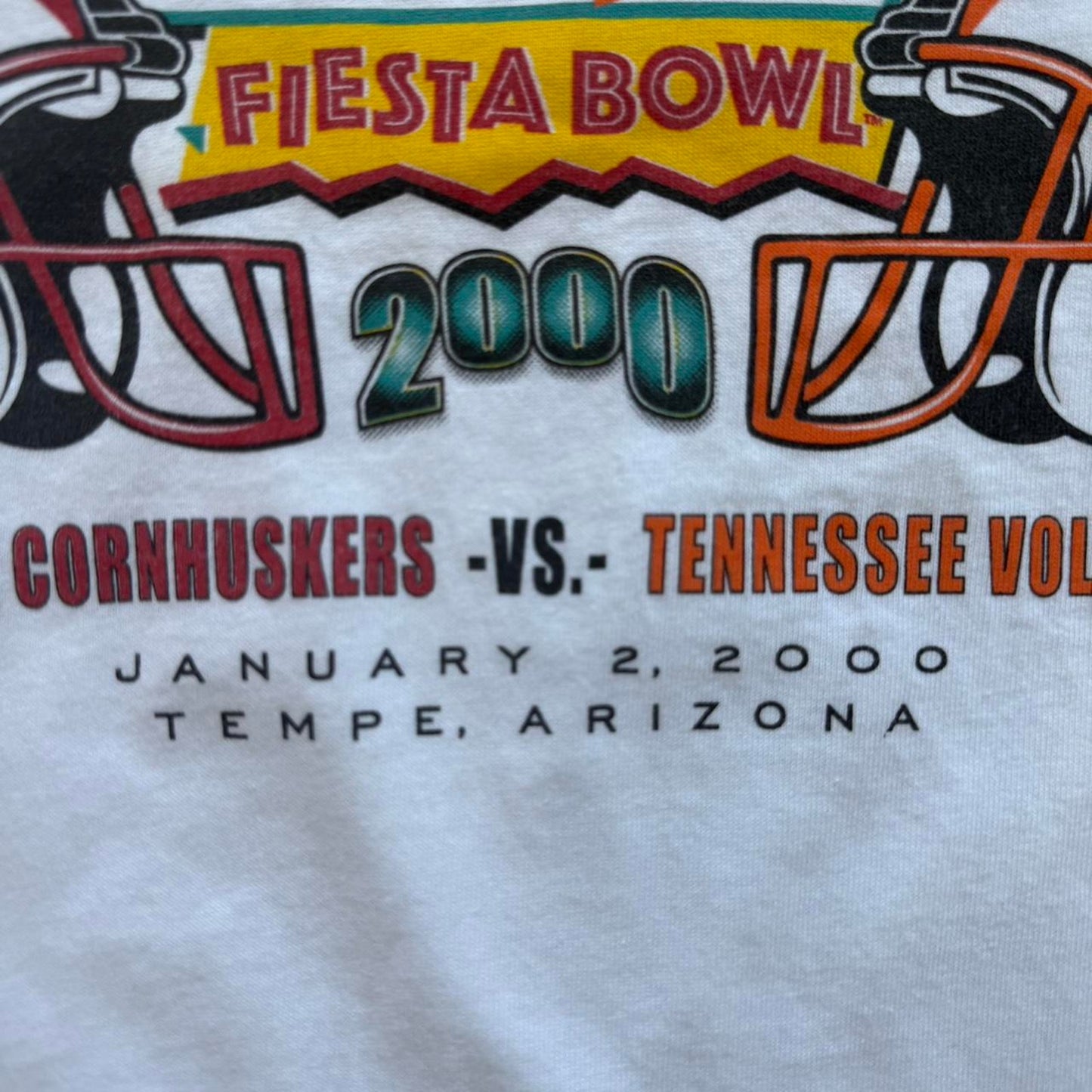 Vintage 2000 Nebraska Huskers Vs Tennessee Vols Fiesta Bowl T-Shirt - Medium