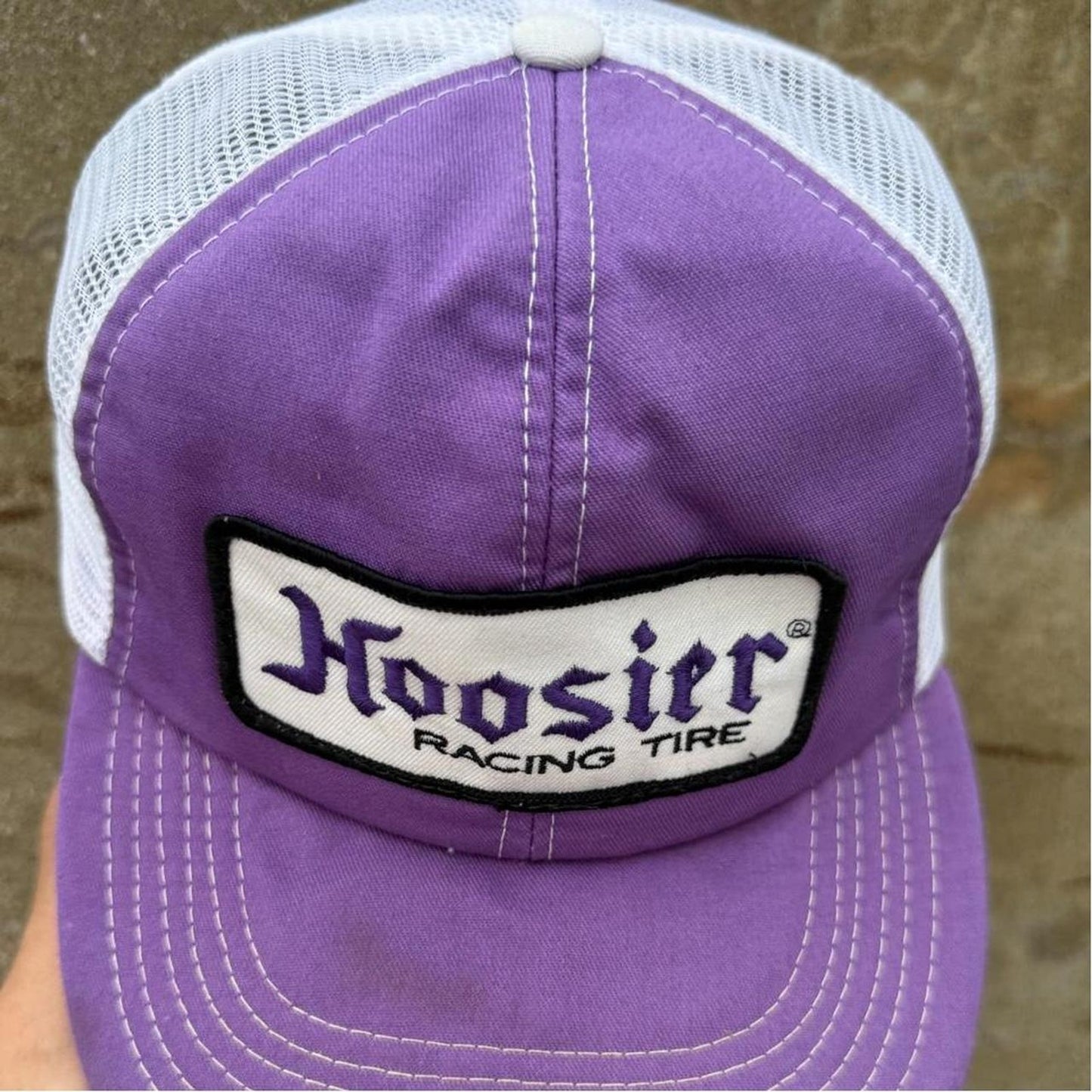 Vintage 90s Hoosier Racing Tire Racing Faded Trucker Cap