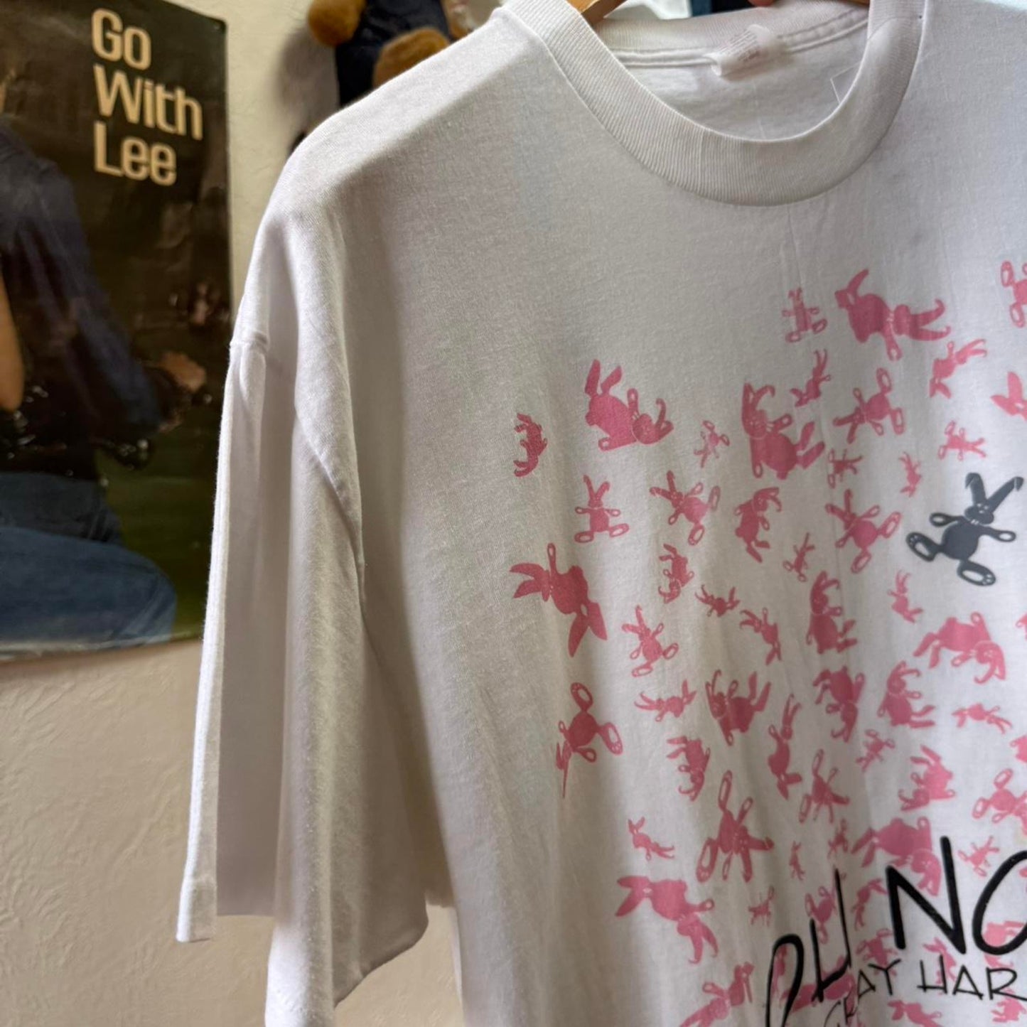 Vintage 90s Oh No Grey Hare Rabbit T-Shirt - X-Large