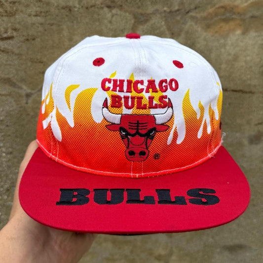 Vintage 90s Chicago Bulls Flame NBA Snapback Kids