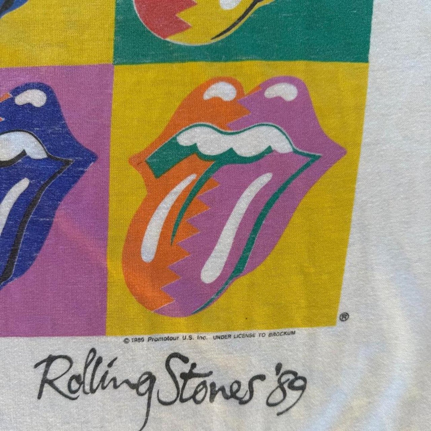 Vintage 1989 Rolling Stones Andy Warhol Art Band T-Shirt - X-Large
