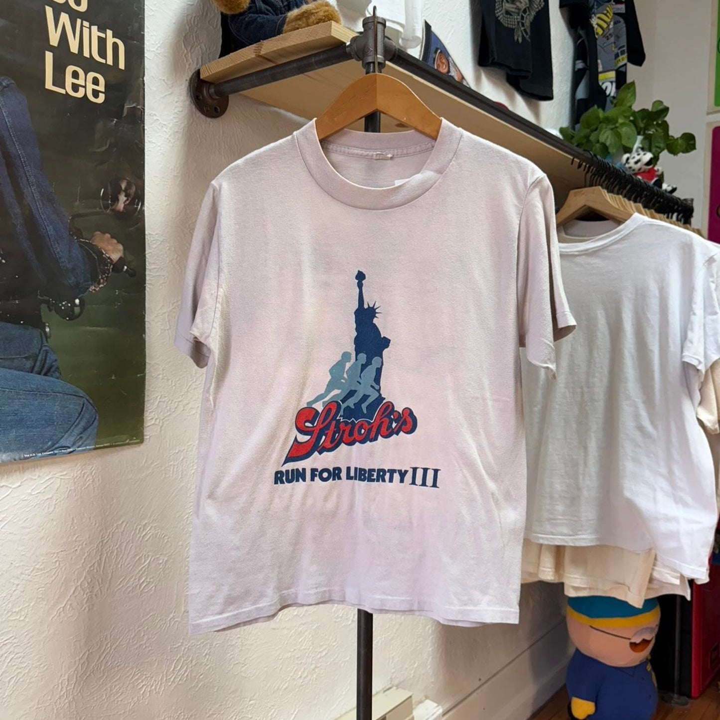 Vintage 80s Strohs Run For Liberty III New York Adidas T-Shirt - Large