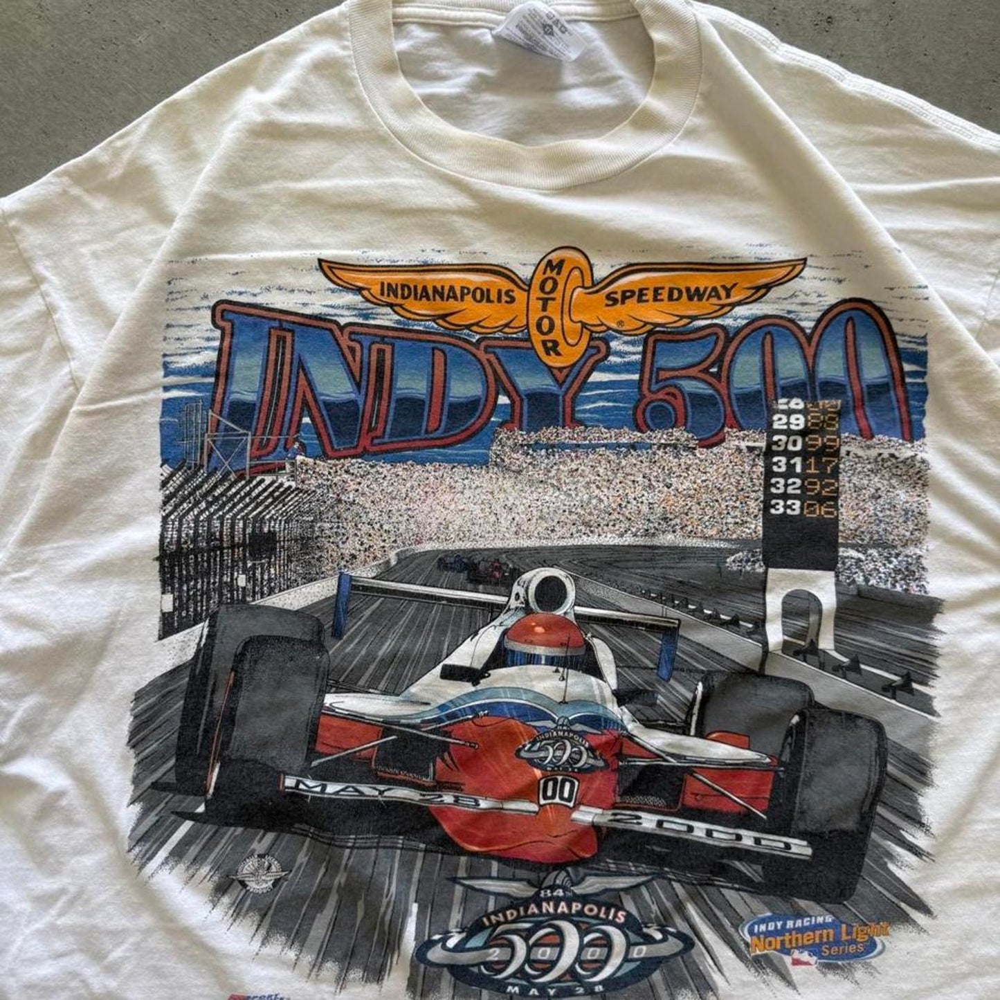 Vintage Indy 500 Racing Race Car T-Shirt - X-Large