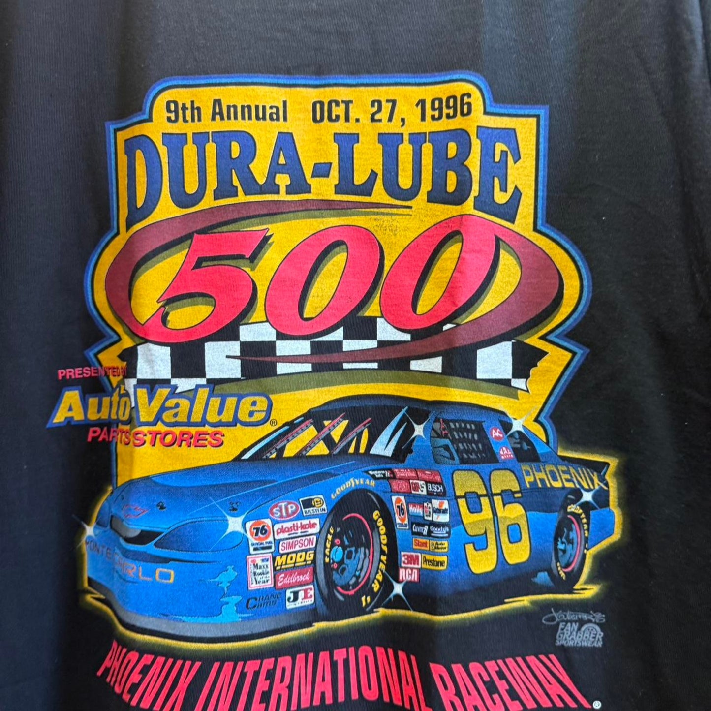 Vintage 1996 Nascar Racing Dura Lube 500 Hall of Fame T-Shirt - Large