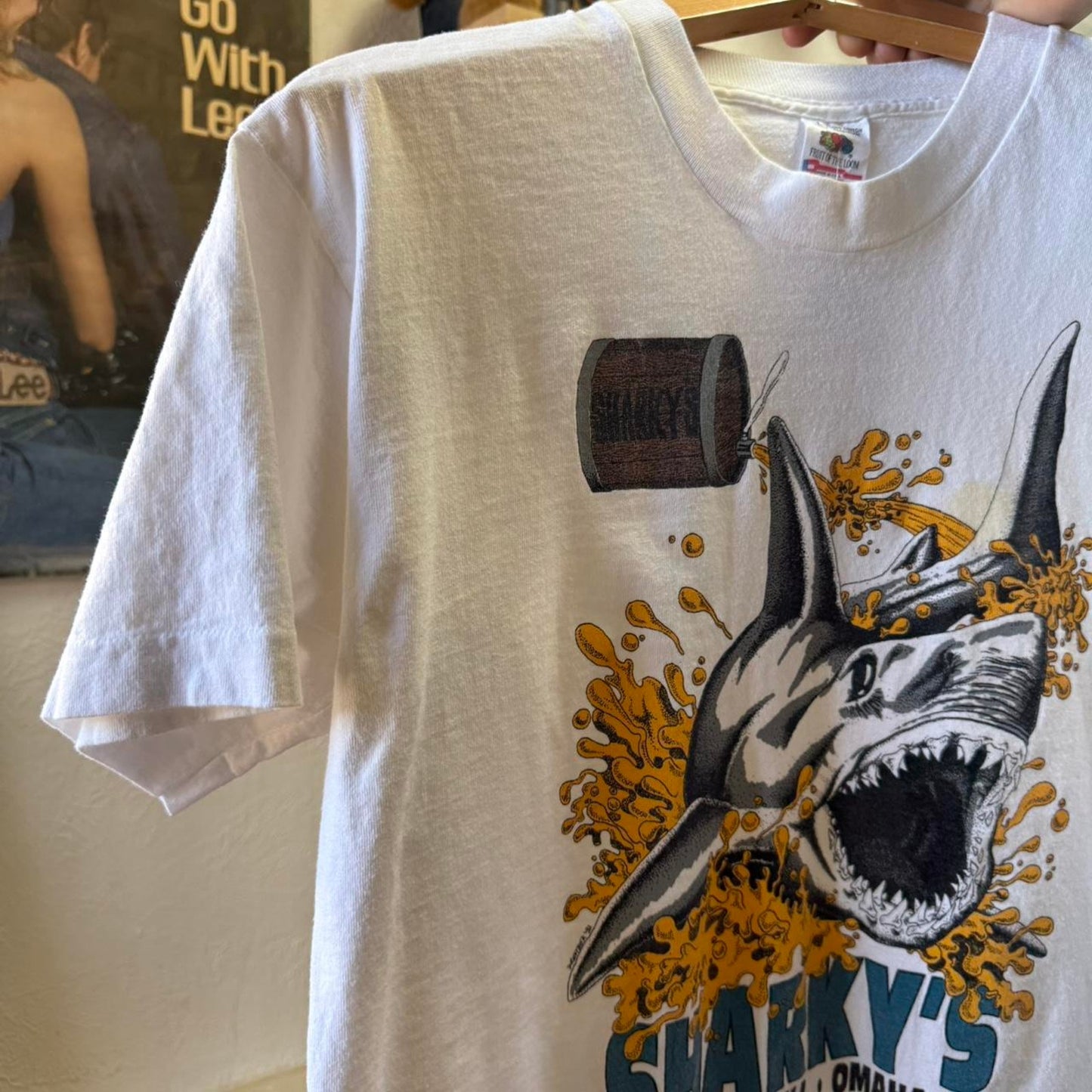 Vintage 90s Sharkys Brewery Beer Alcohol Omaha T-Shirt - Large