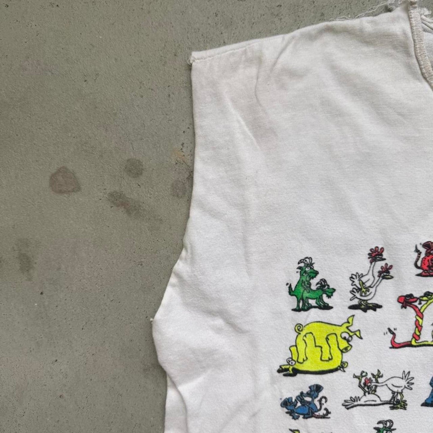 Vintage 90s Animal Sex Position Cartoon Cutoff - Large