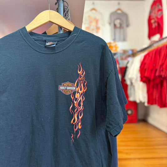 Vintage Y2K Harley Davidson Flame Eagle T-Shirt