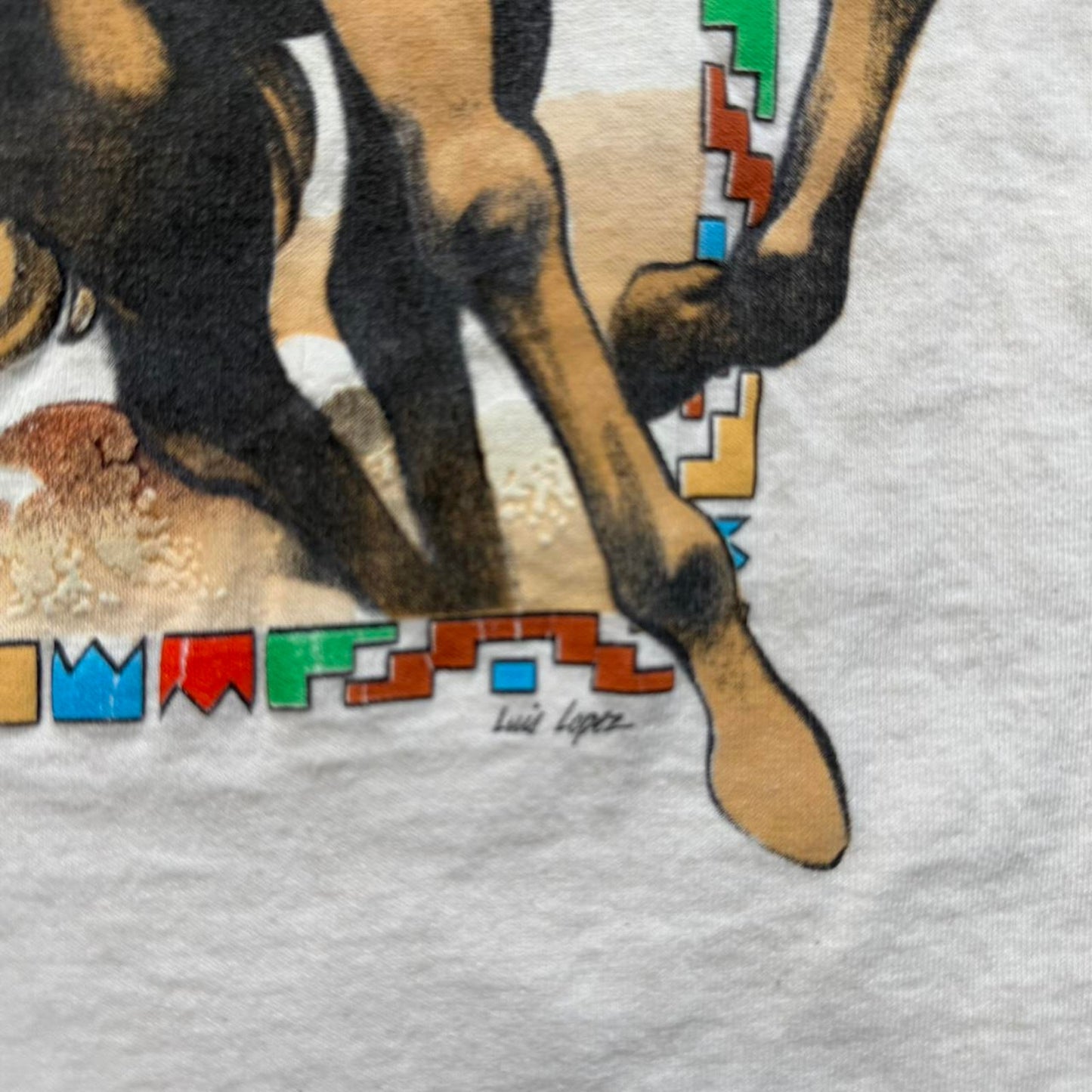 Vintage 90s Horse Animal Art Style T-Shirt - Large