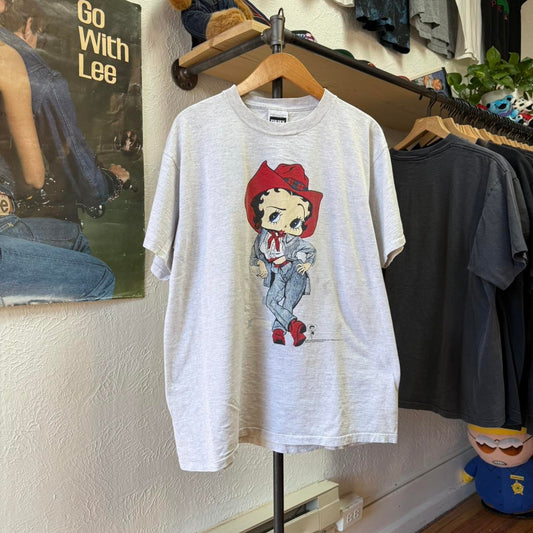 Vintage 90s Betty Boop Cowboy Western Cartoon T-Shirt - X-Large