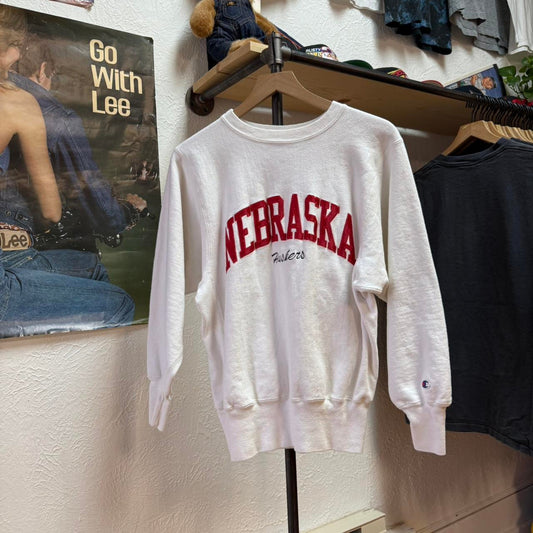 Vintage 90s Nebraska Huskers Champion Reverse Weave Crewneck - Medium