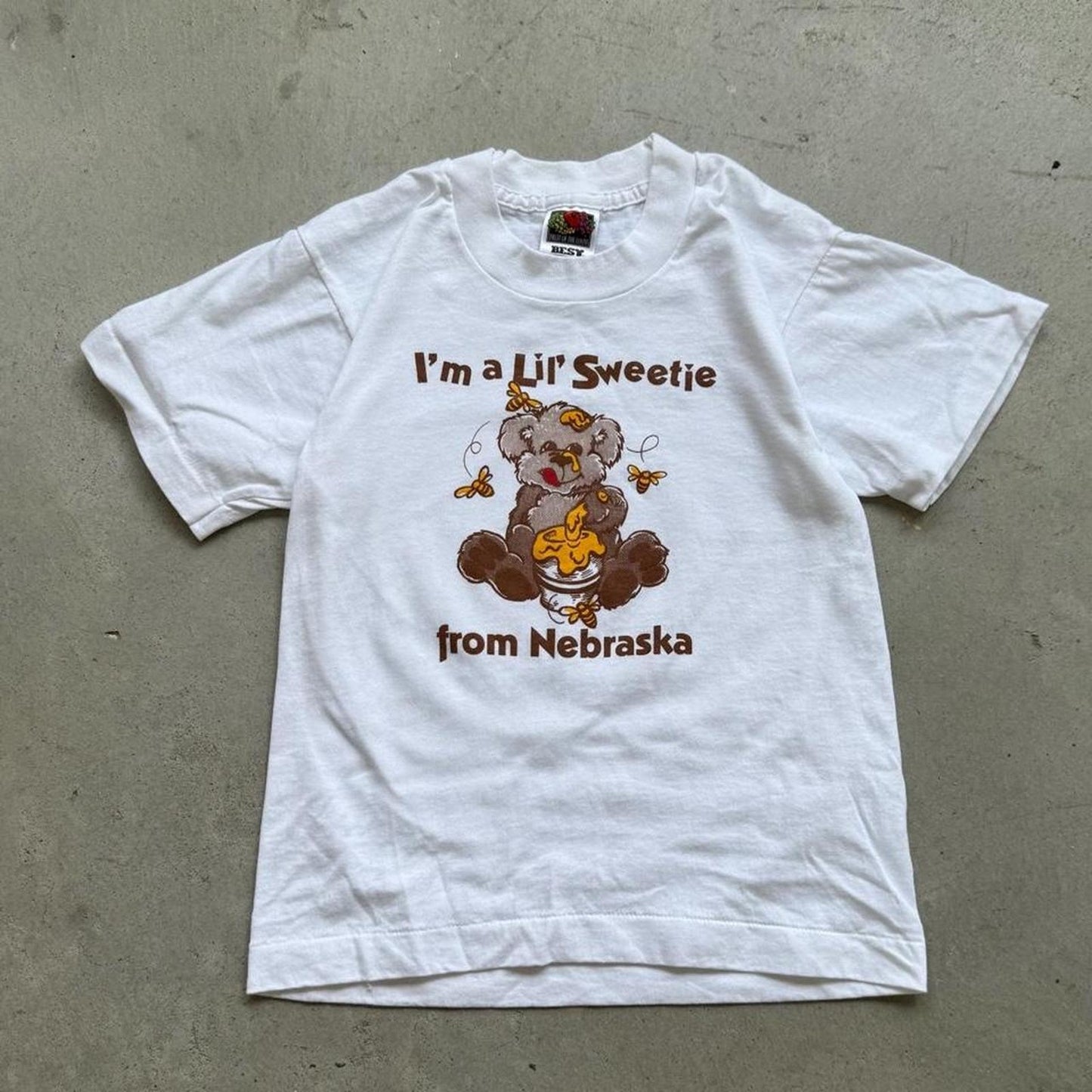 Vintage 90s I’m a Lil Sweetie From Nebraska Honey Bear T-Shirt - Kids 10-12