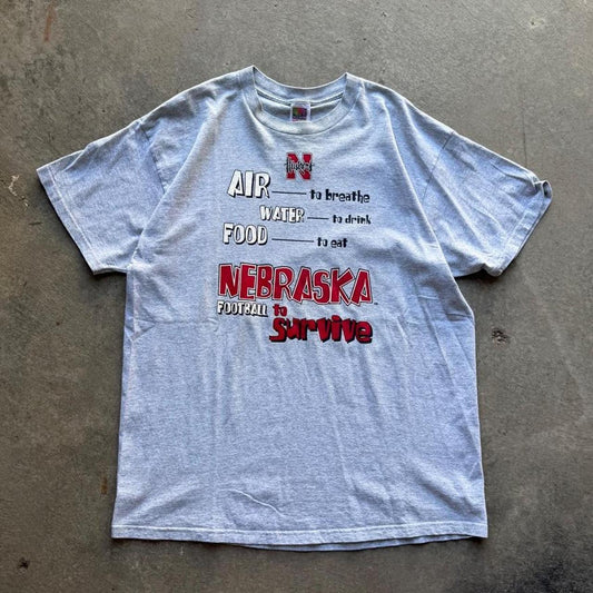 Vintage 90s Nebraska Huskers Football to Survive T-Shirt - X-Large